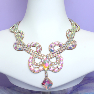 Elegante moda AB brillante Rhinestone cristal suave cuero clavícula collar cadena accesorios de joyería para mujeres - Product Image 3