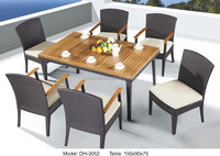 Meubles de patio extérieur de nouveau style en rotin synthétique tissé en osier salle à manger Table basse chaise ensembles de meubles de jardin
