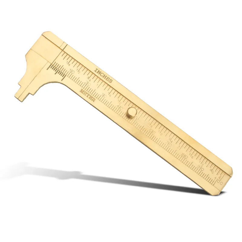 Mini paquímetro métrico de 0-100mm, ferramenta de medição de mão e paquímetro de bronze para componente de joias, cobre, régua e paquímetro
