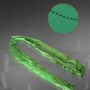 Factory Supply Customizable 1-12m 2ton Green Polyester Light Flexible Eye Round Sling