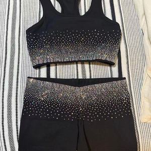 Conjunto de Ropa Deportiva para Baile y Animación, Sublimación Completa, Color Negro y Rosa, Top Corto, Pantalones Cortos, Chaqueta, Leggings para Niñas y Jóvenes - Product Image 5