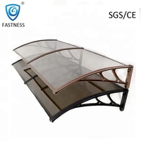 Toldo Manual de Policarbonato para Techo con Soporte de Acero Plástico, Toldo para Puerta y Ventana Exterior, Impermeable y con Protección UV