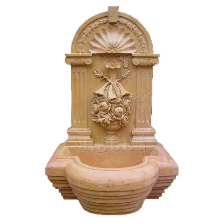 Fonte de mármore para água interna, decorativa de fábrica, para parede