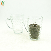 YC YCS-241 Verre à vin classique 250 ml 9 OZ avec poignée en verre, idéal pour le café, le vin, le thé, la bière et le lait