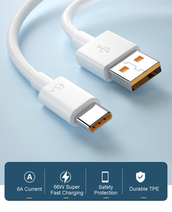 Wholesale 2022 6A USB Type-C 66W Fast Charging <strong>Cable</strong> with Pure Copper Core for Mobile Phones - Product Image 4