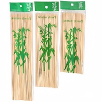 Brochettes jetables écologiques en bambou pour hot-dogs, longues brochettes soudées pour usage extérieur, emballées en sachets