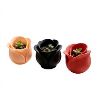 Mini pot de fleurs imprimé en 3D en PLA, thème rose, pour succulentes et bonsaïs, style moderne et minimaliste, cadeau idéal pour la Fête des Mères - Best-seller transfrontalier