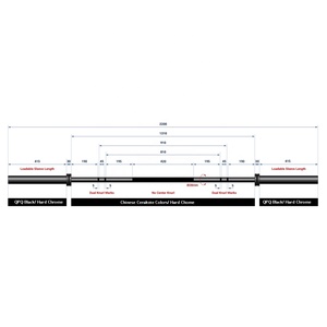 Barra per Allenamento Ibrido Personalizzabile da 2,2 <span class=keywords><strong>m</strong></span> per Uomo, Rivestita in Zinco Nero Resistente e QPQ Nero - Product Image 2