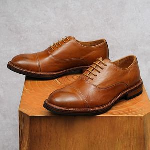 Chaussures de danse sociale pour hommes en cuir véritable de haute qualité, à bout carré et à lacets, pour l'automne - Product Image 6