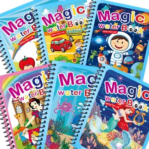 Libro de dibujo de agua mágico de colores, libro educativo de escritura cognitiva para niños, regalos