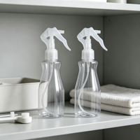 Bouteille vide en plastique PET transparente recyclée de 150 ml pour pulvérisateur d'air frais, recharge de désinfectant stérile de 200 ml, avec pompe à gâchette à brume fine pour la peau