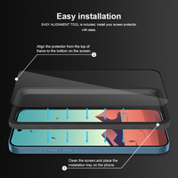 Lot de 2 protections d'écran en verre trempé incurvé 3D anti-rayures pour iPhone 11 12 13 14 15 16 17 Pro Max Plus