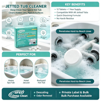 Tablettes nettoyantes puissantes en vrac pour baignoires à jet profond, marque privée