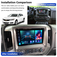 Émetteur FM portable à écran tactile avec CarPlay sans fil et Android Auto, prix d'usine, pour Chevrolet Silverado 2014-2018, système multimédia automobile