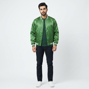 Blouson Bomber Varsity Homme avec Logo Frontal, Col Montant, Respirant, Coupe Oversize, Hiver, Personnalisable OEM - Product Image 1