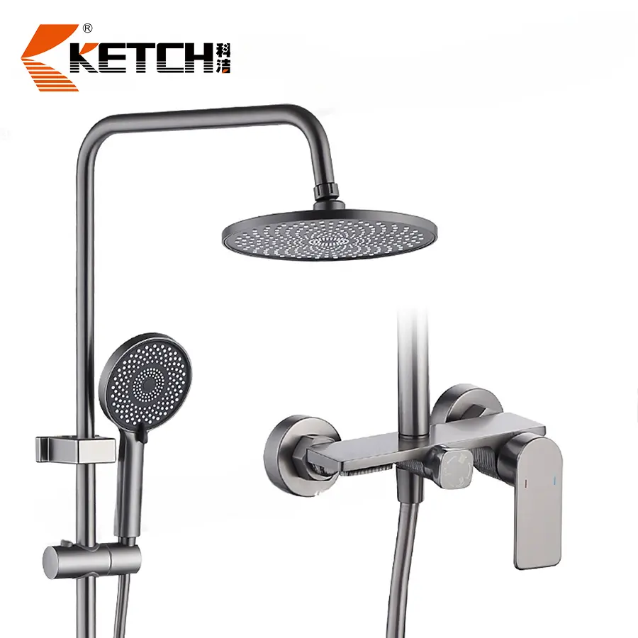 Hot Selling Brass Chrome 4 Functions 10 inch Bathroom Shower Set Star Sky Pressurized Shower