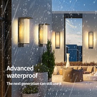 Lampe murale solaire extérieure rétro créative moderne, IP65 étanche, lumière de couloir LED, base en acier inoxydable, garantie de 2 ans pour la maison