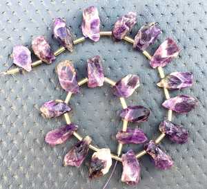 หินอเมทิสต์ชีวภาพ21ชิ้นเจาะด้านบนอัญมณีหยาบรูปร่างไม่สม่ำเสมอเครื่องประดับแฮนด์เมด - Product Image 4