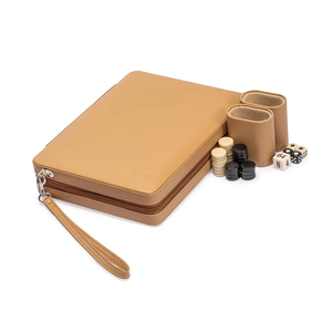 عرض خاص مجموعة ألعاب الطاولة الجلدية الفاخرة المصنوعة يدويًا لعبة ألواح خشبية صغيرة حجم سفر مرتفع سعر المصنع تصميم شخصي - Product Image 5