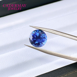 Cadermay Cornflower Sapphire Round Loose Stone Synthetic Lab Created Light Blue For Jewelry Making - Product Image 1
