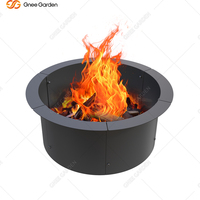 Anneau de foyer extérieur OEM noir facile à assembler de 27.5 "Doublure ronde en métal portable pour jardin et camping