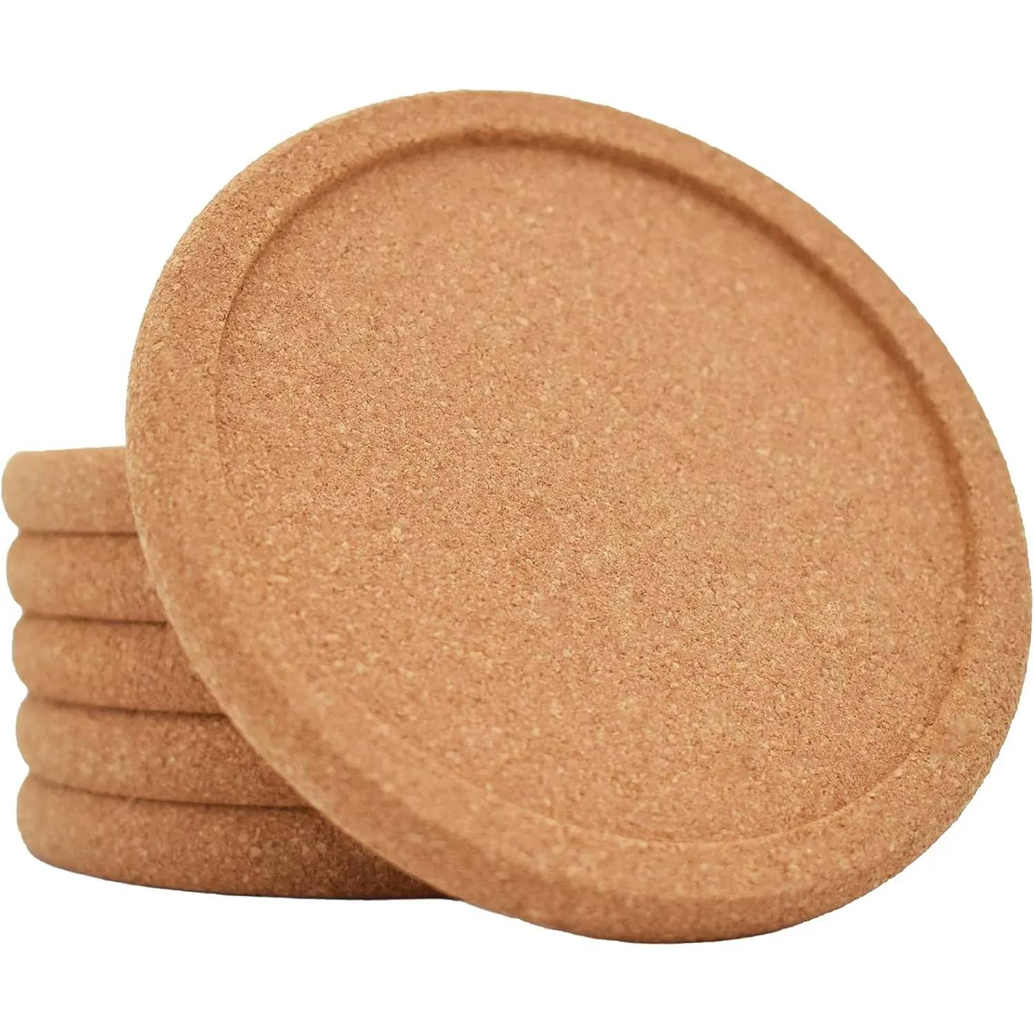 Tabletex Natural Round Cork Coasters With Metal Holder Set Of 8 Pcs 4 Inch Cold Drinks Wine Glasses Mugs Cups Cork Coaster