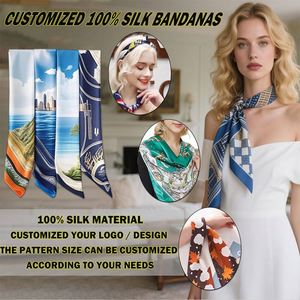 Sciarpe di seta di moda per le donne con la testa stampata digitale sciarpa per capelli di seta <span class=keywords><strong>Bandana</strong></span> <span class=keywords><strong>rossa</strong></span> - Product Image 2