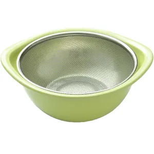 Minli Manufacturer Wholesale Double-deck Drain Basin Strainer Used for Washing and Drain Fruit Colander
