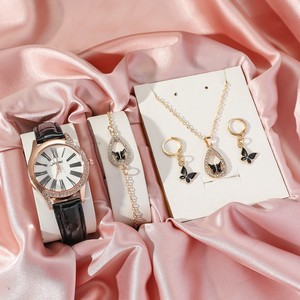 Butterfly Jewelry <b>Set</b> Necklace Earrings <b>Bracelet</b> Gold Plated Alloy Women's Party Trendy Fashion Jewelry - Product Image 4