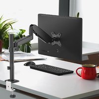 Hotselling nieuwe aluminium bureaustandaard met lange arm en dubbele gasveer voor laptops