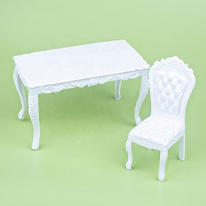 Mini-meubles au prix le plus bas, ensemble de chaises et de table <span class=keywords><strong>en</strong></span> plastique pour poupées, <span class=keywords><strong>chaise</strong></span> pour poupées - Product Image 4
