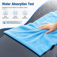 Serviette microfibre en polaire corail tissée sans bords 400 GSM One-Swipe Magic, technologie de detailing virale, sans peluches, sans traces pour le lavage de voiture