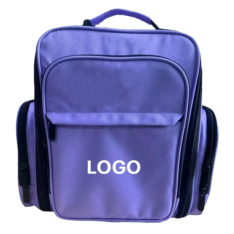 Tas cat kuku ungu Organizer cocok untuk 1 lampu kuku dan 60 botol kantung cat kuku besar