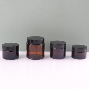 En Stock Frasco Crema Marrón Cilíndrico 60ml 120ml 180ml 250ml Frasco de Cristal Crema Facial con Tapa de Plástico - Product Image 1