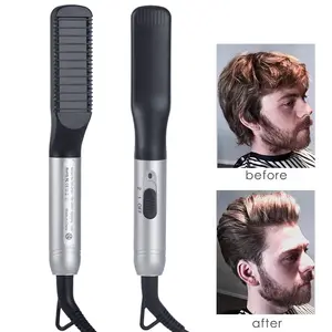 Chegada nova Tendência Pente Alisamento Alisador de Cabelo Elétrico Para Homens de Barba Profissional Ferramenta de Cabelo Flat Iron