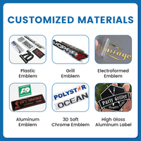 Autocollant de carrosserie en plastique ABS chromé, édition alphabet, lettres émaillées, badges et emblèmes LED pour plaque d'immatriculation automobile