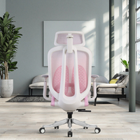 Chaise de bureau économique moderne avec appui-tête réglable 4D, dossier haut en maille, pivotante, réglable en hauteur, ergonomique, soutien lombaire automatique, base en acier