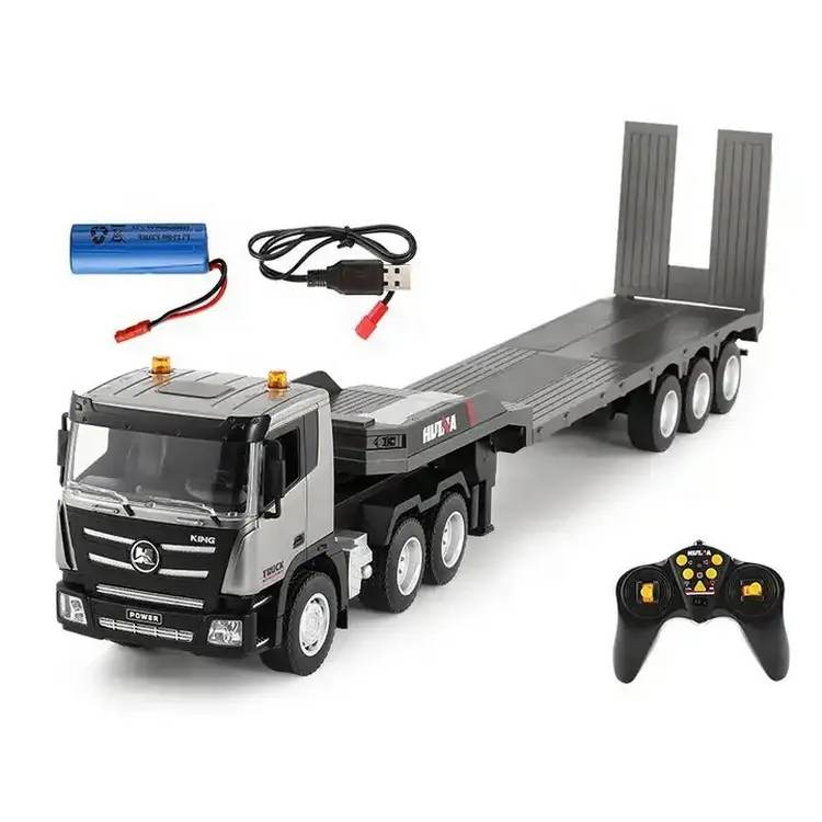 Huina 1318 1/24 RC rimorchio camion trattore 2.4GHz telecomando costruzione radiocomando Flatbed RC camion giocattoli per i regali dei bambini