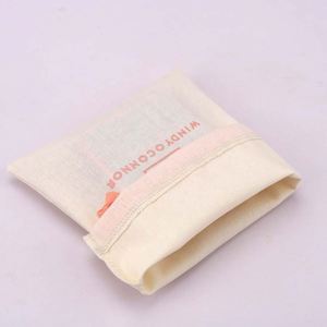 Bolsa de Algodón Muselina Blanca Natural con Cordón y Logotipo Personalizado para Joyería, Bolsa de Regalo de Algodón Muselina con Cordón y Logotipo Personalizado - Product Image 6