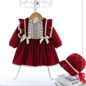 Vêtements d'automne pour bébé fille, tenue princesse Lolita à manches longues et à volants, Vintage, style espagnol, pour fête d'anniversaire