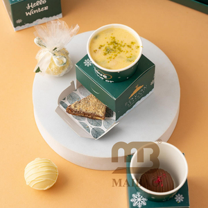 ที่วางแก้วกาแฟแบบพกพาพร้อมกล่องขนมขนมขนมเบเกอรี่ดีไซน์แบบใหม่หน่วยคู่ออกแบบได้ตามต้องการ - Product Image 1