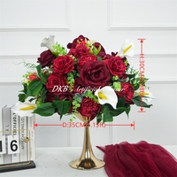 OEM/ODM – Centre de table de mariage fait main en fleurs artificielles de roses blanches en soie, verdure naturelle réaliste, toutes tailles