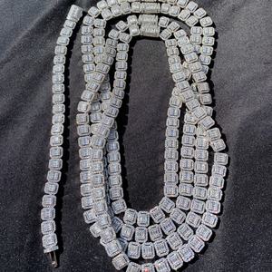 Vendita calda <span class=keywords><strong>925</strong></span> in <span class=keywords><strong>argento</strong></span> Sterling VVS Moissanite diamante ghiacciato fuori cubano catena a maglie Moissanite braccialetto cubano <span class=keywords><strong>collana</strong></span> per gli uomini - Product Image 2