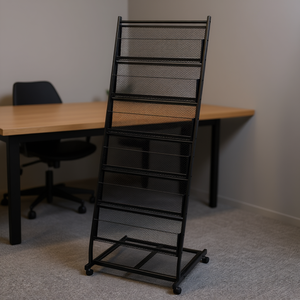 Portariviste in Acciaio Nero di Media Dimensione, Arredamento per Ufficio Portatile, Design Industriale, Forma Rettangolare, Uso Commerciale - Product Image 2