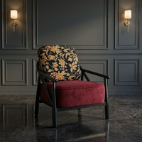 Fauteuil lounge moderne de style vintage en acier, rembourré en éponge, avec revêtement en velours écologique, idéal pour hôtel, petit appartement, salon ou maison.
