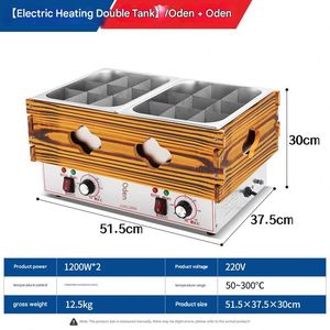 Olla Eléctrica Comercial de Acero Inoxidable de Alta Calidad 110/220V con Doble Cuenco y Cuatro Rejillas para Oden y Comida Kanto - Product Image 3