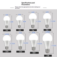 Ampoule LED A60 E27 220V, source lumineuse Bridgelux, lampe en aluminium recouverte de plastique, éclairage blanc chaud neutre, résidentiel