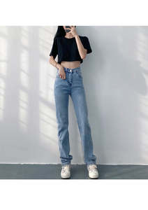 2025 nouveau début printemps conception femmes jean <span class=keywords><strong>pantalon</strong></span> personnalisé haute élastique jean femmes empilé ciré mode Denim jean fille - Product Image 4
