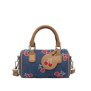 Nuova Collezione: <span class=keywords><strong>Pochette</strong></span> da <span class=keywords><strong>Donna</strong></span>, Borsa Boston con Motivo a Ciliegie, Borsa a Tracolla per Signore, Borsa per Ragazze - Product Image 5
