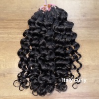 Extensions de cheveux bouclés au crochet 100% naturels, type boucles birmanes, avec fil invisible pré-bouclé, pour un effet bouclé profond et lâche